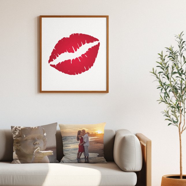 Póster Labial Ombre Rojo Intenso (Rich Red Ombre Lipstick Poster)