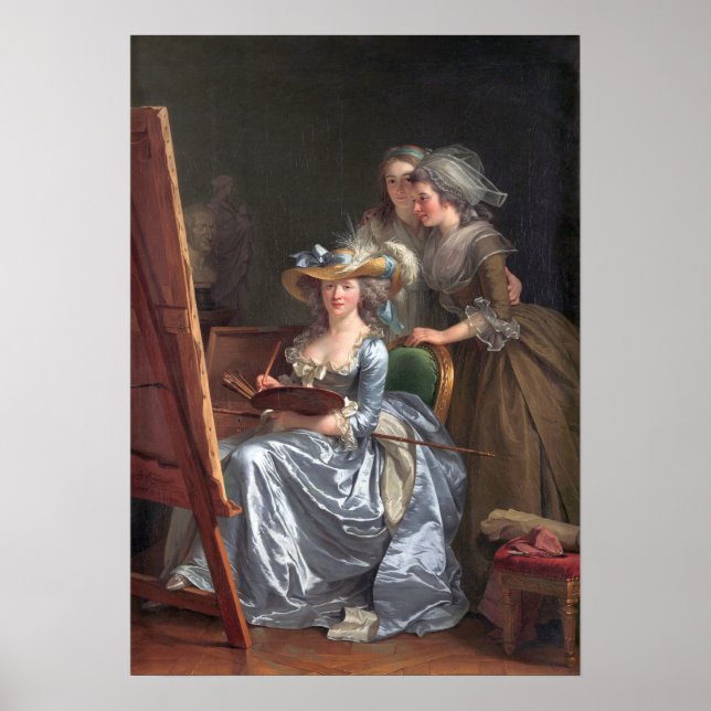 Póster Labille-Guiard - Autoretrato Con Dos Estudiantes (Frente)