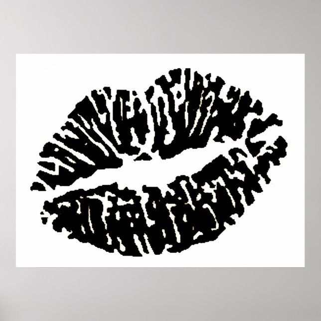 Póster labios-7571-blanco negro (Frente)
