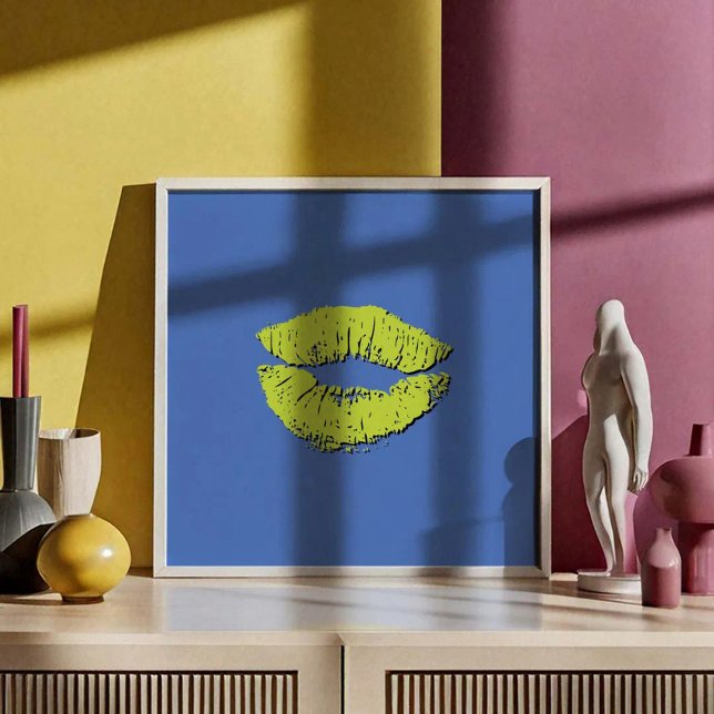 Póster Labios besándose azules y verdes (Subido por el creador)