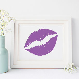 Póster Labios con Labial Púrpura Pálido