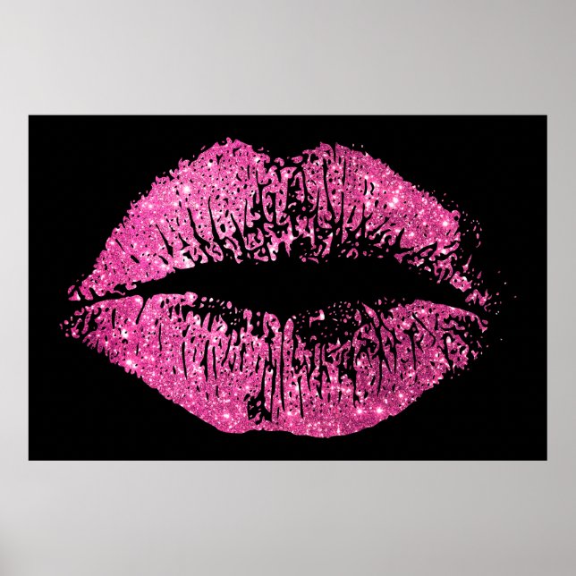 Póster Labios de Purpurina rosado (Frente)