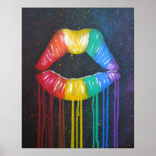 Póster Labios del arcoiris