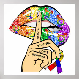 Póster Labios del arcoiris LGBT