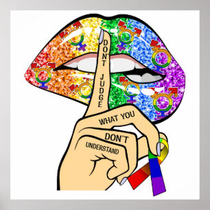 Póster Labios del arcoiris LGBT