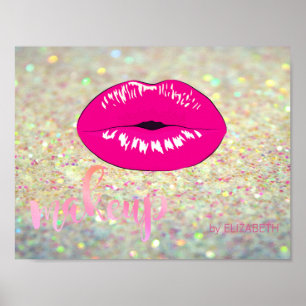 Póster Labios modernos y geniales, artista del maquillaje