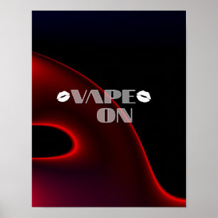 Póster Labios negros rojos Vape encendido