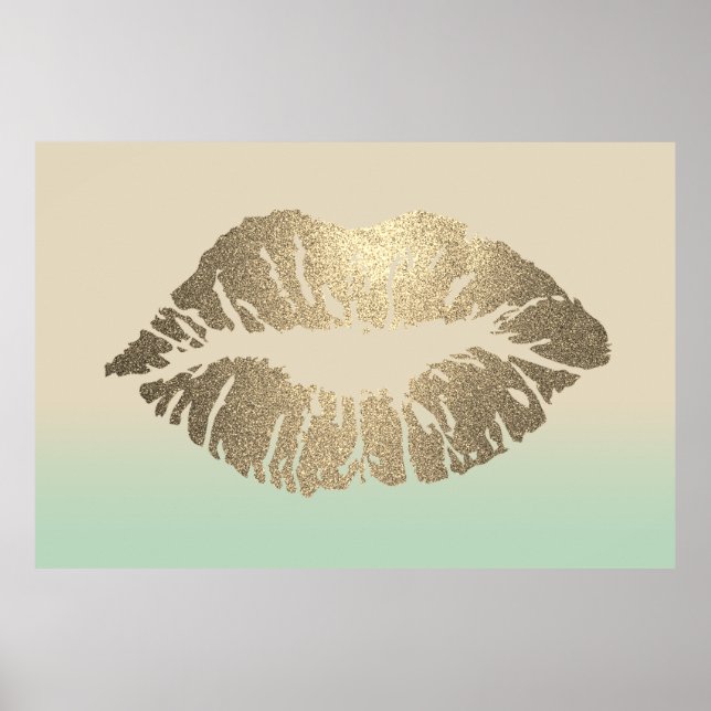 Póster Labios Purpurinoso Adorables, Kiss (Frente)
