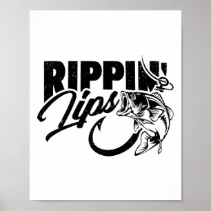Póster Labios Raptores Pesca Pescador Divertido 