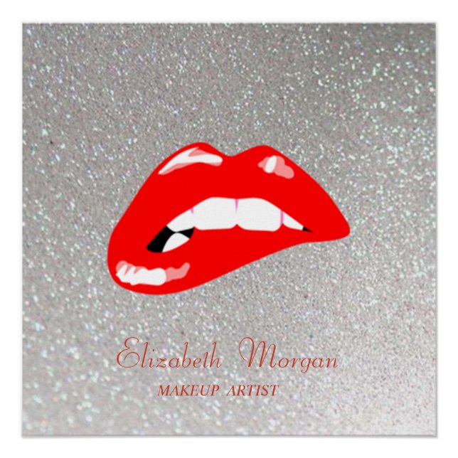 Póster Labios rojos adorables, Maquilladora (Anverso)