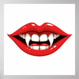 Póster Labios rojos de vampiro