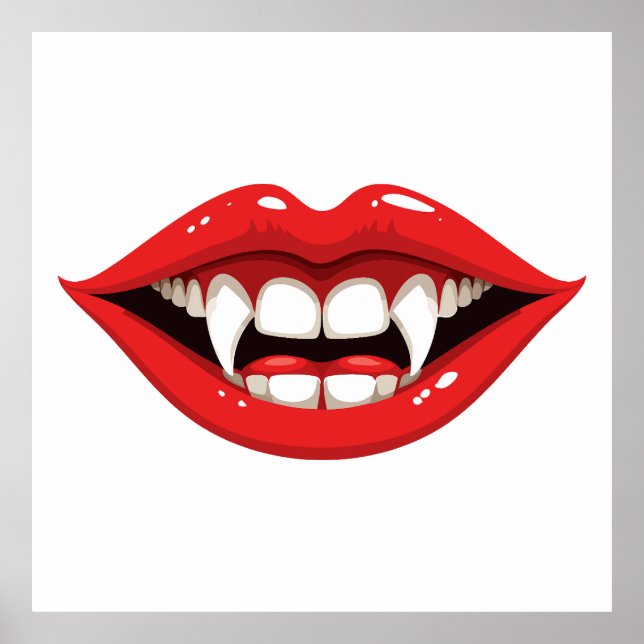 Póster Labios rojos de vampiro (Frente)