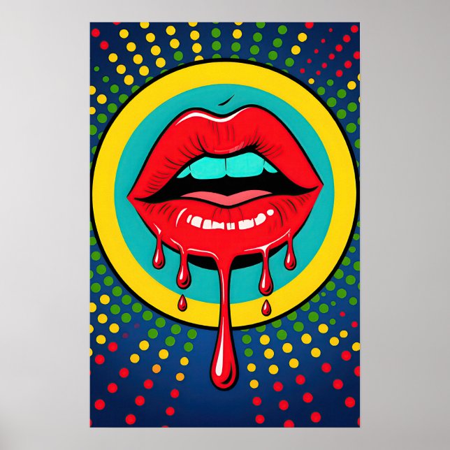 Póster Labios Rojos Pop Art (Frente)