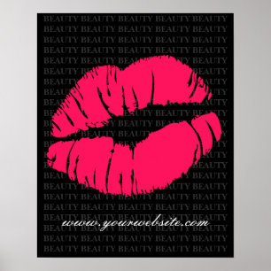 Póster Labios rosados bonitos del balneario del poster