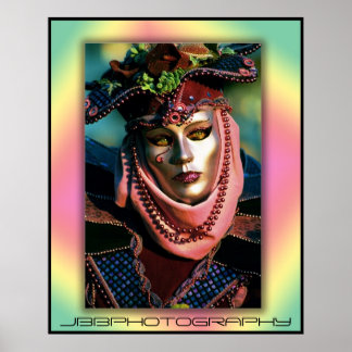 Póster labios rosados carnavalescos