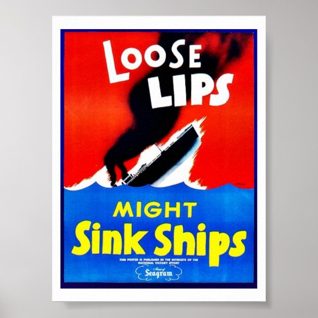 Póster Labios sueltos, pueden hundir barcos (Frente)