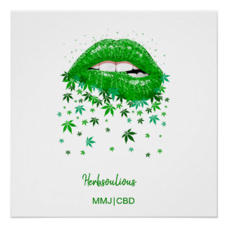 Póster Labios Verdes Sexys MMJ
