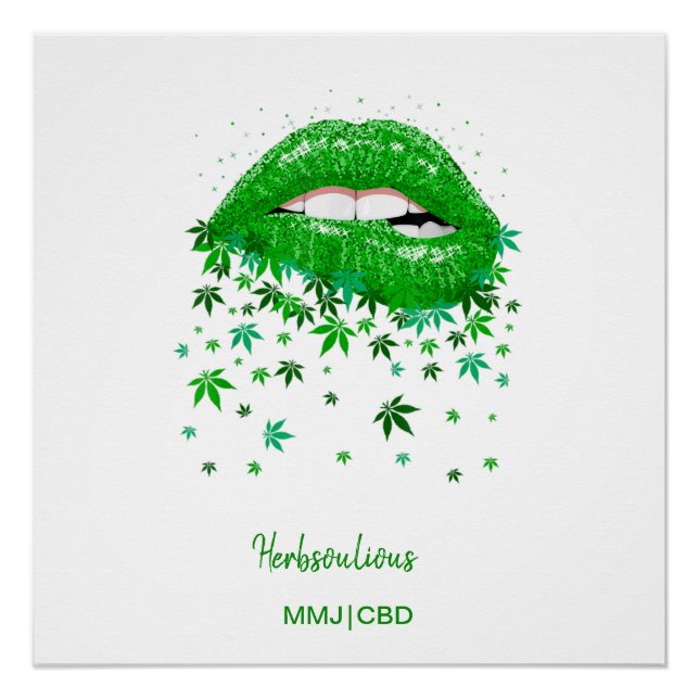 Póster Labios Verdes Sexys MMJ (Anverso)