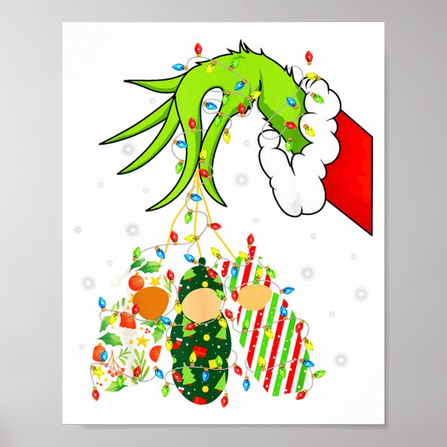 Póster Labor And Delivery Nurse Merry Christmas Xmas Ligh (Frente)