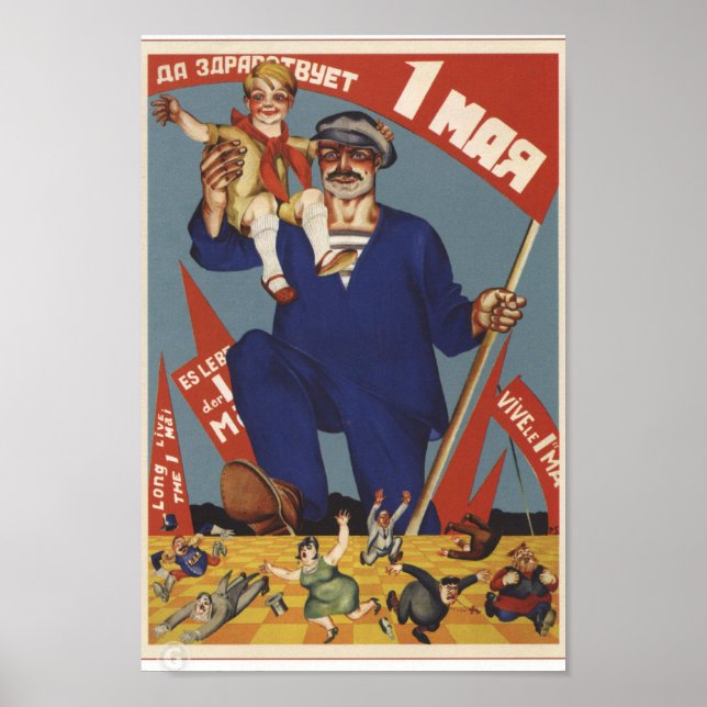 Póster Labor Day Soviet Propaganda (Frente)