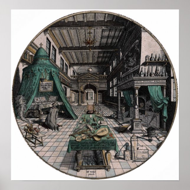 Póster Laboratorio Alquimista - Heinrich Khunrath - 1595 (Frente)