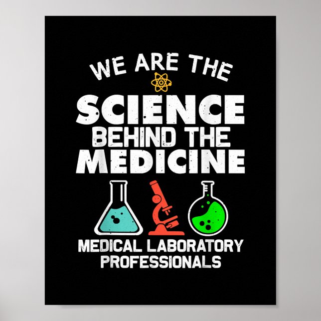 Póster Laboratorio Médico Ciencia Diseño Hombres Laborato (Frente)