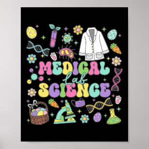 Póster Laboratorio Médico Groovy Science Easter Day Labor