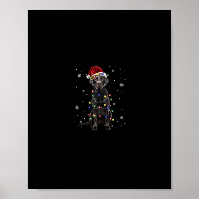 Póster laboratorio negro navidades de perros luces de nav (Frente)
