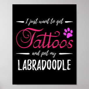 Póster Labradoodle Perro Lover Tattoo Funny Perro Mamá Re