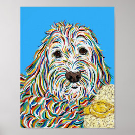 Póster Labradoodle y Ducky