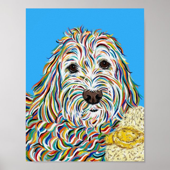 Póster Labradoodle y Ducky (Frente)