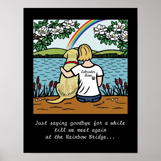Póster Labrador amarillo Ángel y mamá Poster de la rubia (Frente)