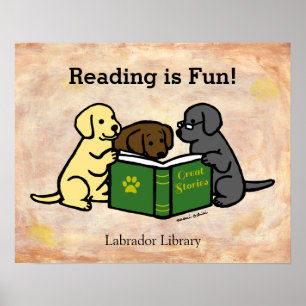 Póster Labrador cachorra Personalizado de lectura
