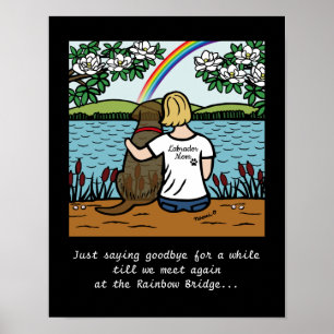 Póster Labrador de chocolate Angel y mamá Poster de rubia