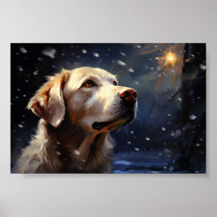 Póster Labrador de noche