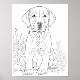 Póster Labrador de perro perro perro colorante adulto