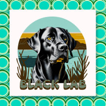 Labrador negro recuperar texto vintage