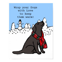 Labrador negro Tartan Scarf Dark