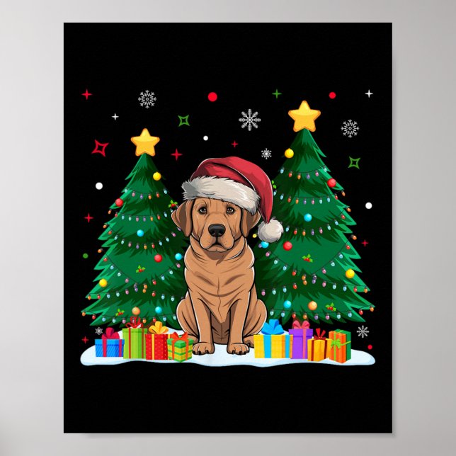 Póster Labrador Perro ama a Santa Hat Feo Navidades sudor (Frente)