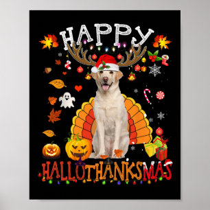 Póster Labrador Perro Navidades de Halloween Perro Feliz