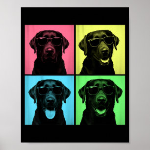 Póster Labrador Pop Art Divertido Foto Amante Perro Lab N