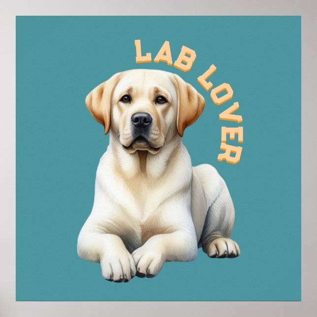 Póster Labrador recuperador de perro amante (Frente)