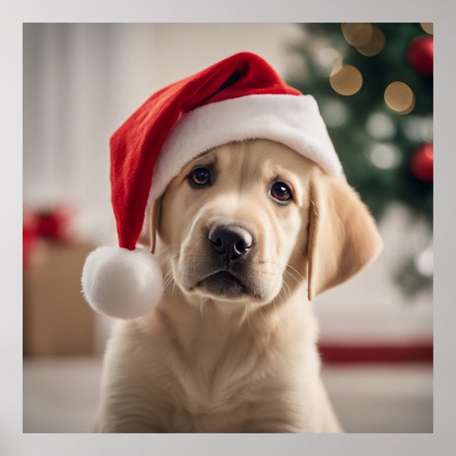 Póster Labrador Recuperador Navidades (Frente)