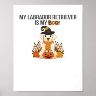Póster Labrador recuperador perro de Halloween divertido 