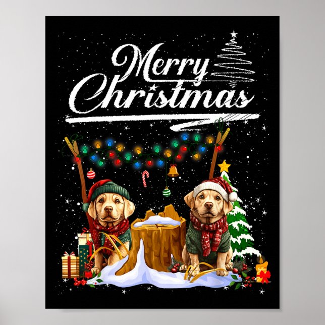 Póster Labrador Retriever Christmas Tree Decorations Dog  (Frente)