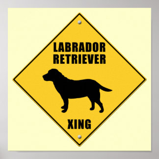 Póster Labrador Retriever Crossing (XING) Sign