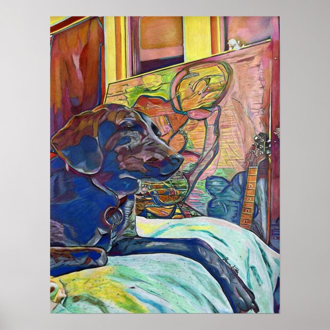 Póster Labrador Retriever Custom Art (Frente)