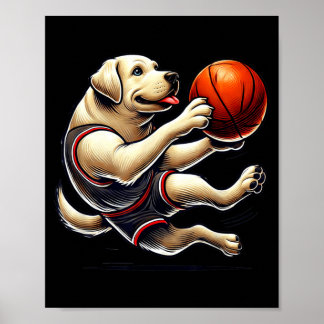 Póster Labrador Retriever disparando béisbol