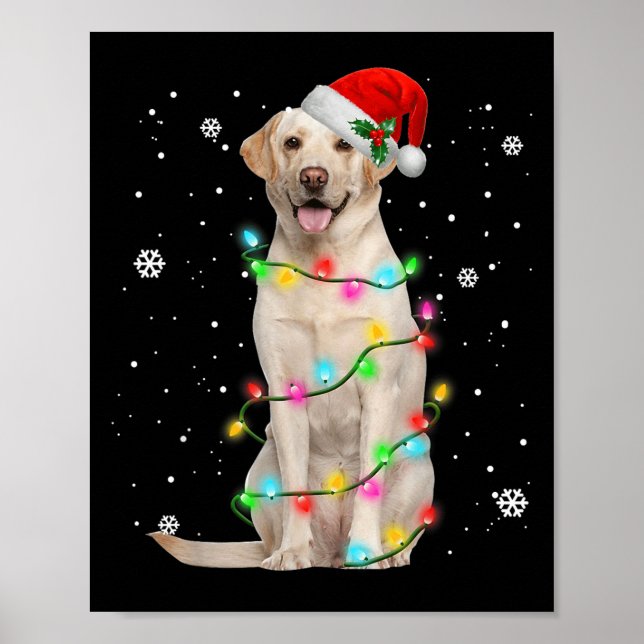 Póster Labrador Retriever Dogs Tree Christmas Sweater Xma (Frente)