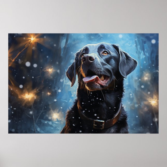 Póster Labrador Retriever negro (Frente)